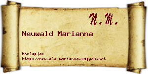 Neuwald Marianna névjegykártya